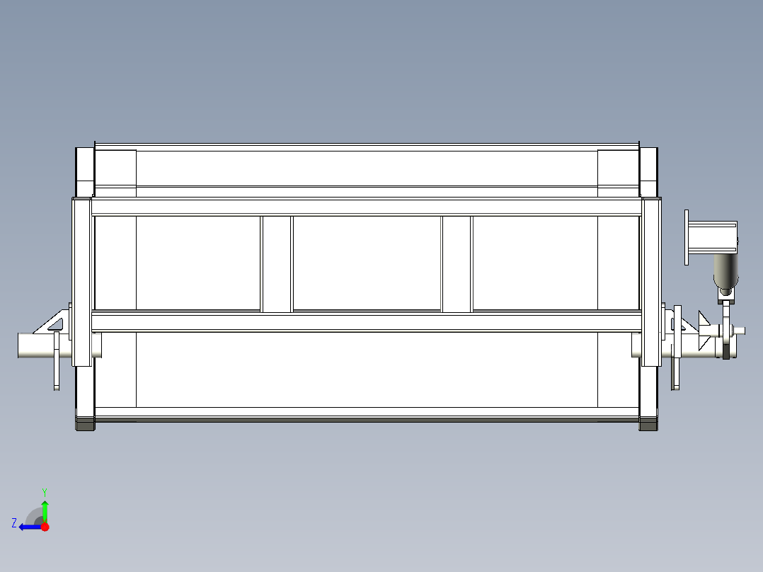 8吨压缩车后簸箕三维模型右视图