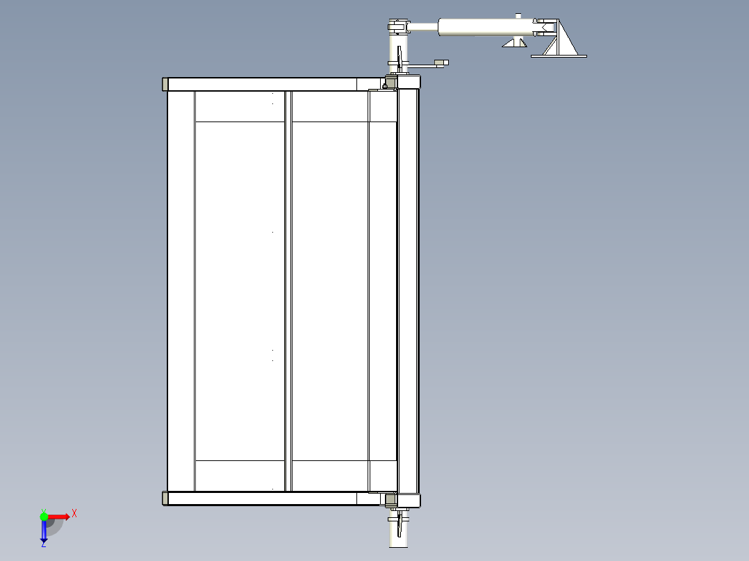 8吨压缩车后簸箕三维模型俯视图