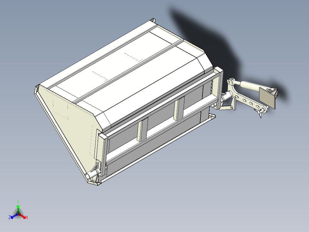 8吨压缩车后簸箕三维模型正等轴测图