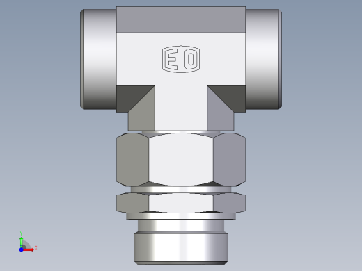 卡套式工业通用硬管接头EO_Assembled_adjustable_standpipe_branch_tee_EVT35LROMD71前视缩略图