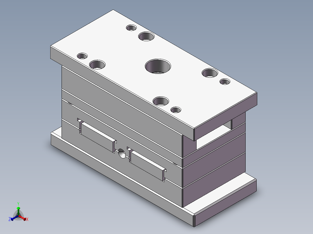 电池低温注塑模架正等轴测图