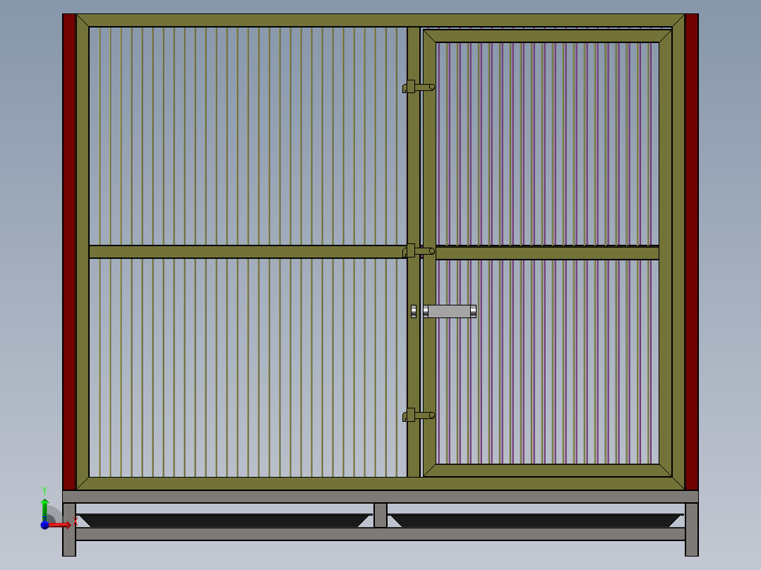 不锈钢狗笼808290前视图