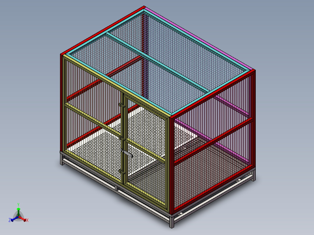 不锈钢狗笼808290正等轴测图