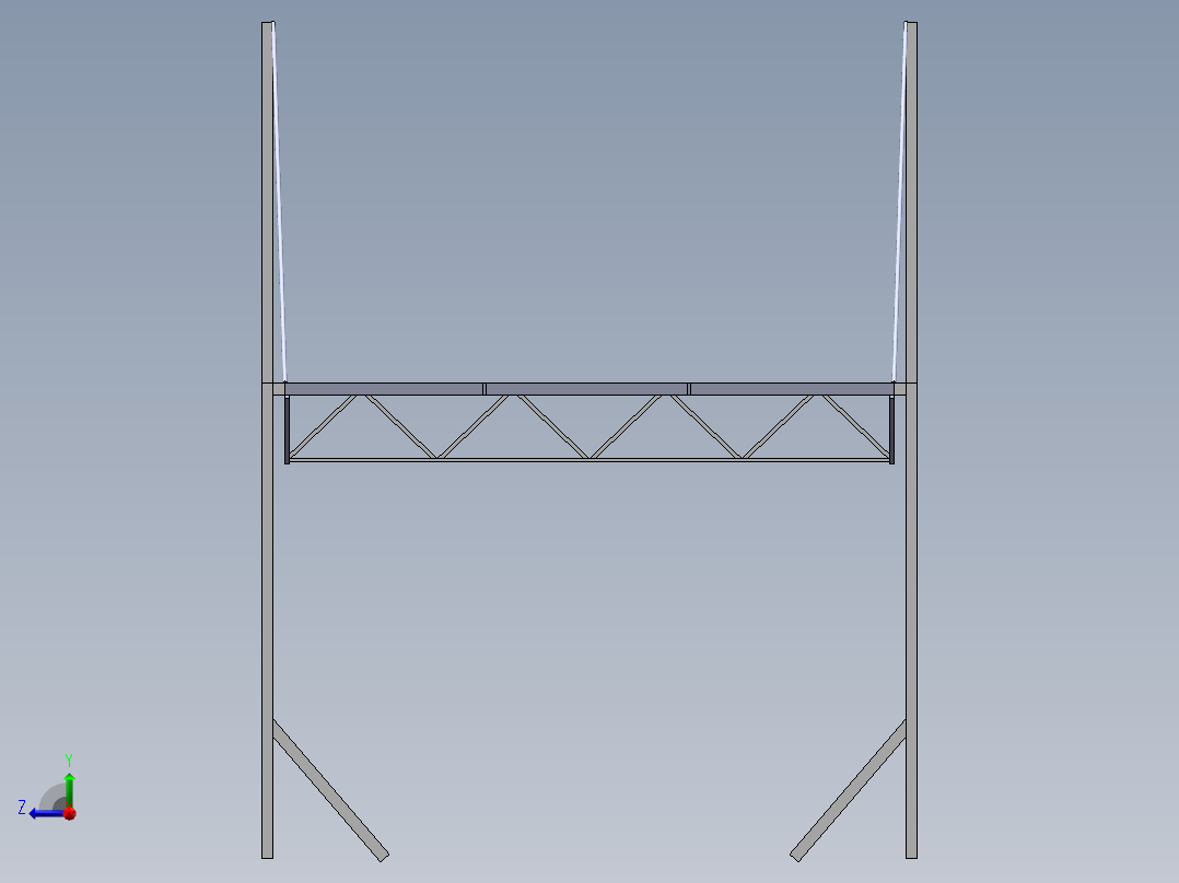 木质桥梁右视图