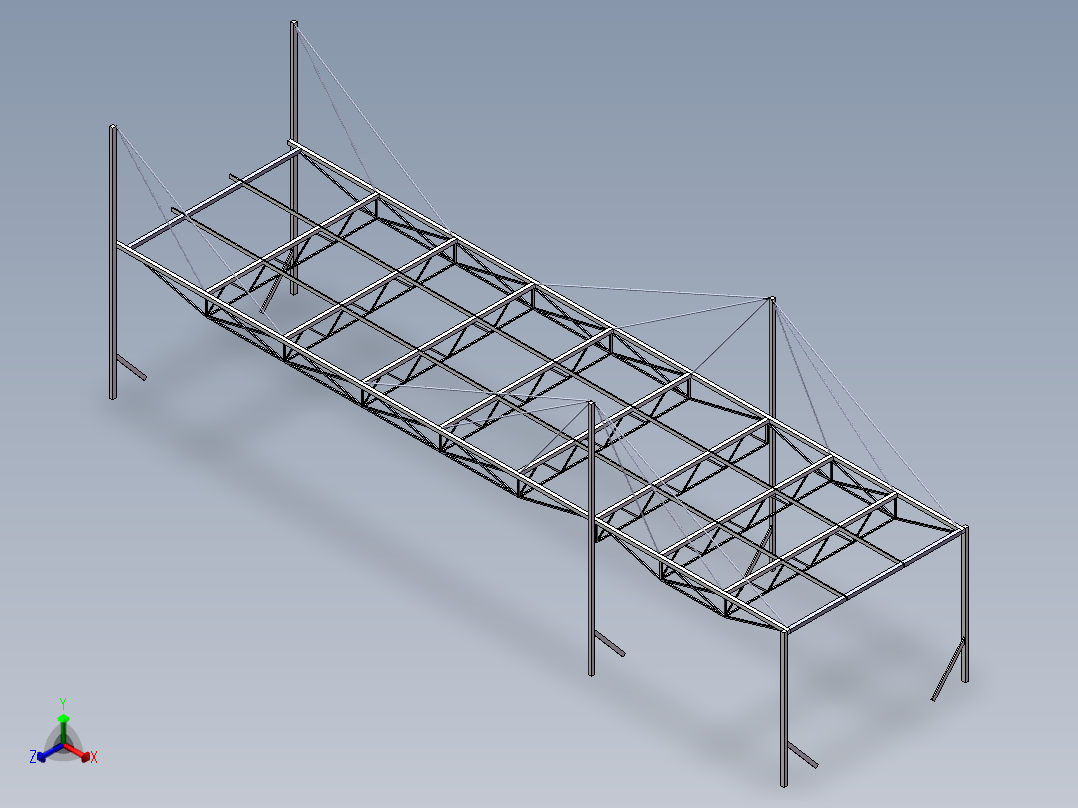 木质桥梁正等轴测图