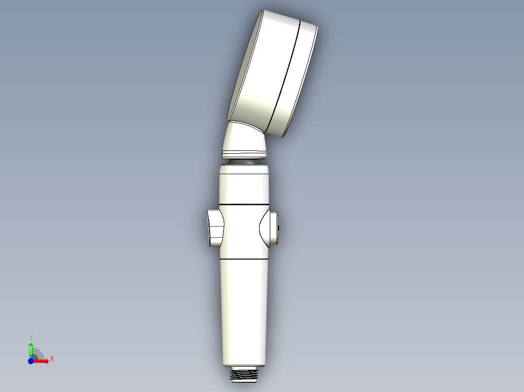 手持三挡增压可调流量360度旋转花洒（带过滤器）前视图