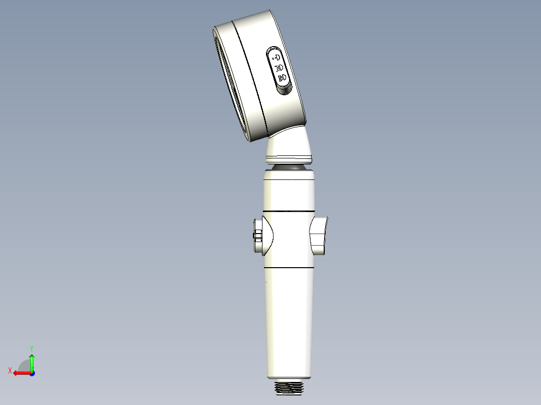 手持三挡增压可调流量360度旋转花洒（带过滤器）后视图