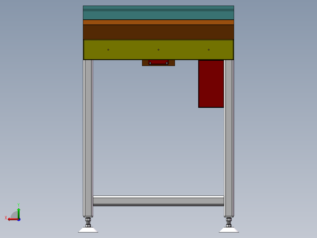货架、固定接驳台后视图