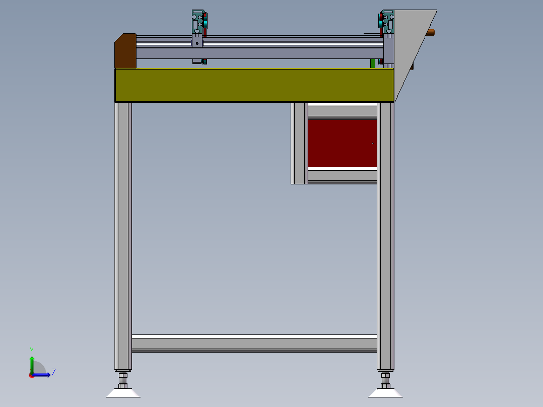 货架、固定接驳台左视图