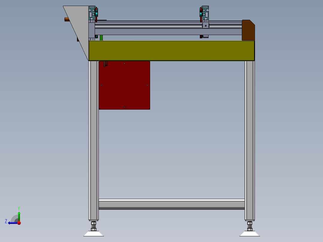 货架、固定接驳台右视图