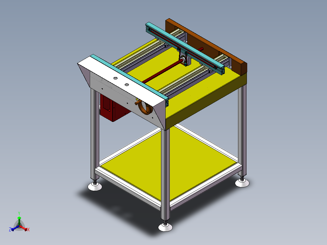 货架、固定接驳台正等轴测图