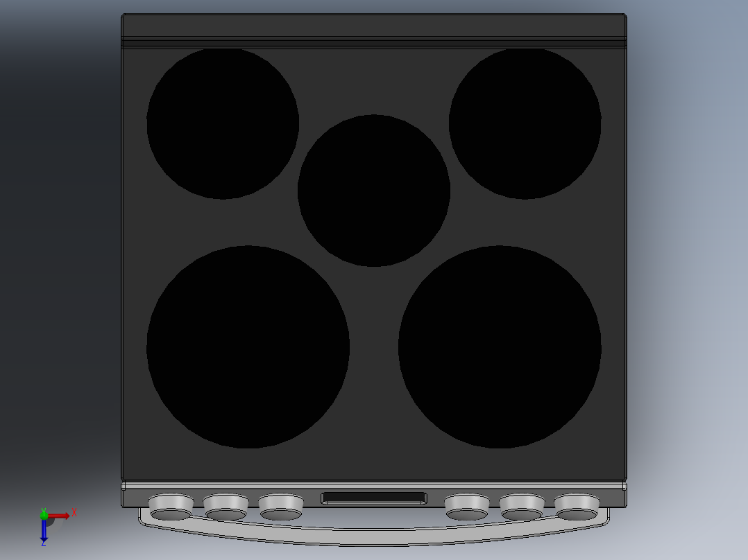 烤箱 30 英寸俯视图