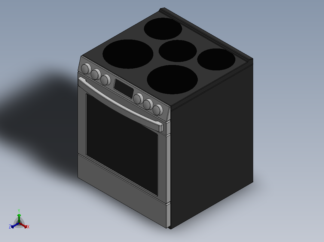 烤箱 30 英寸正等轴测图