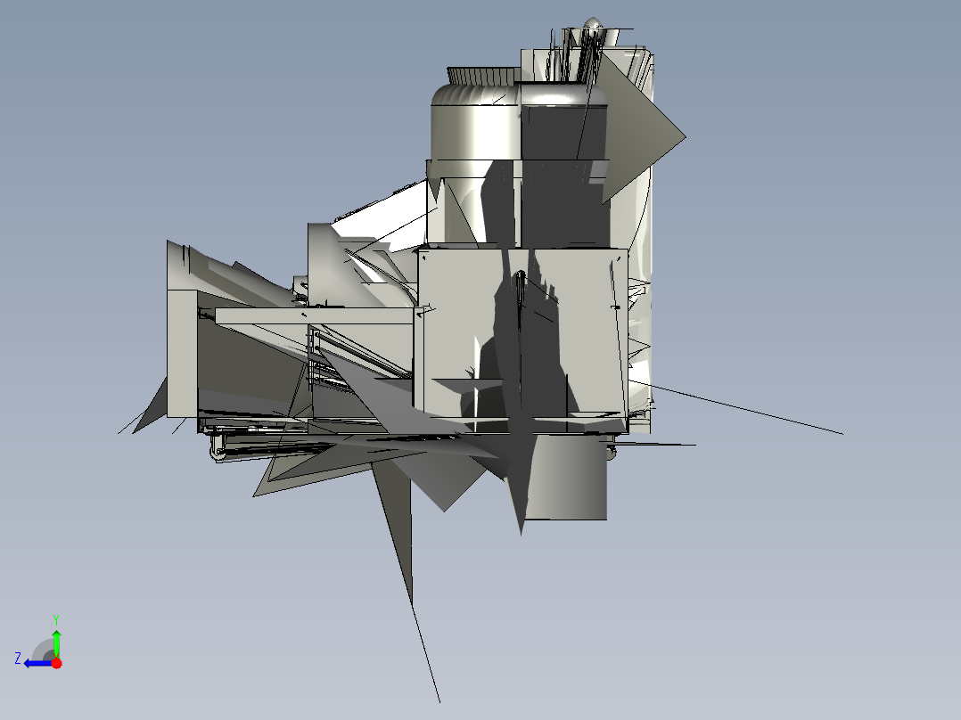 土豆去皮切丝一体机   stp右视图