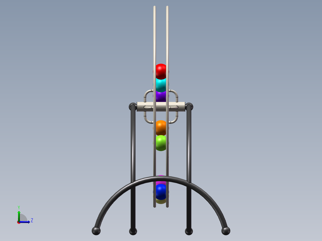 台式钢球玩具左视图