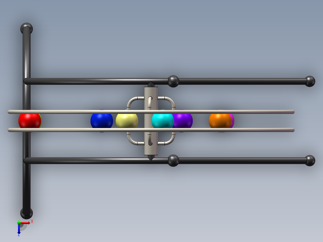 台式钢球玩具俯视图