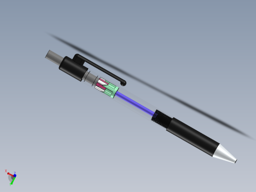 按压圆珠笔设计模型