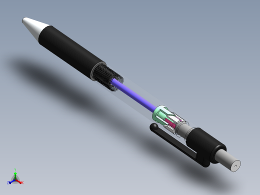 按压圆珠笔设计模型正等轴测缩略图