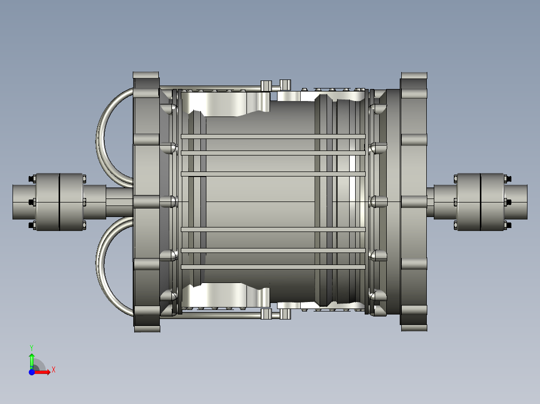 A0003857-E Machine - 双轴 200kW电机前视图