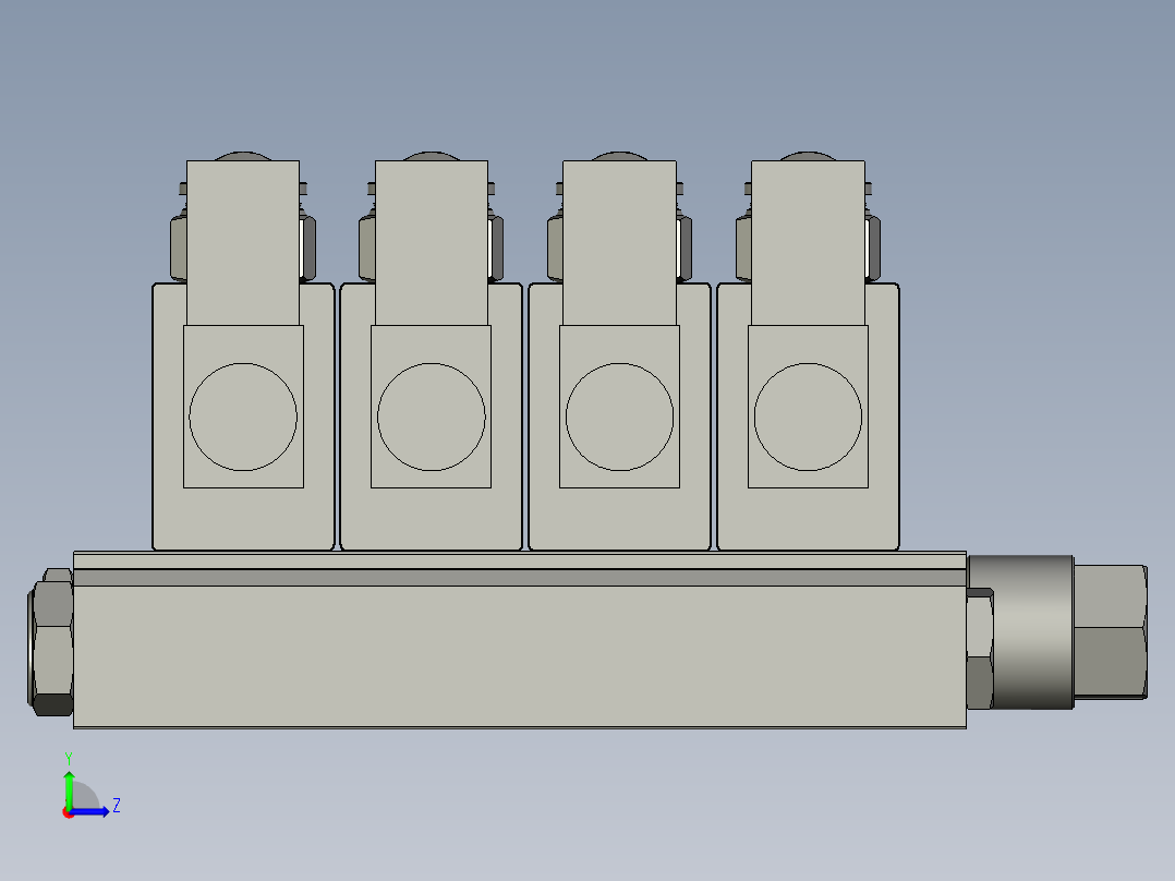 充气气密汇流排组件左视图