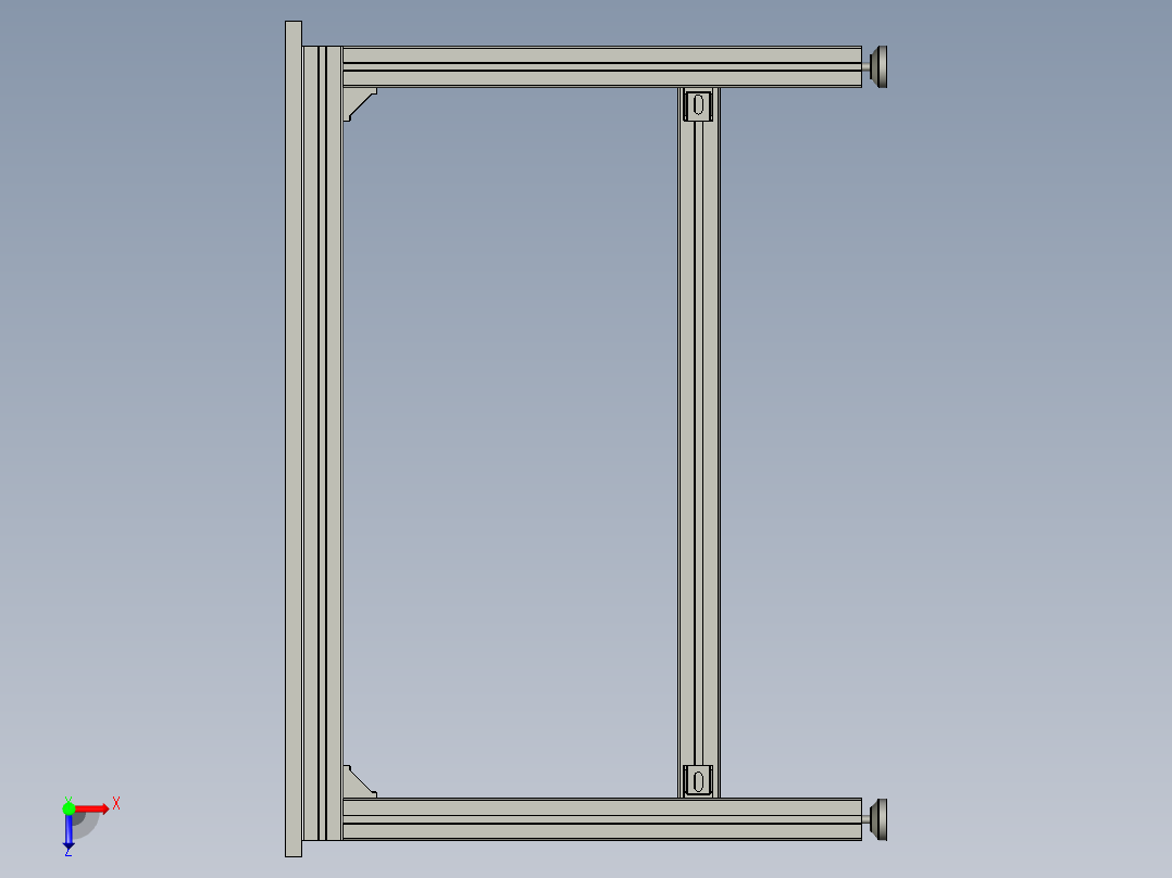 注塑车间塑胶件自动攻牙生产线设计-50型材标准桌子-0俯视图