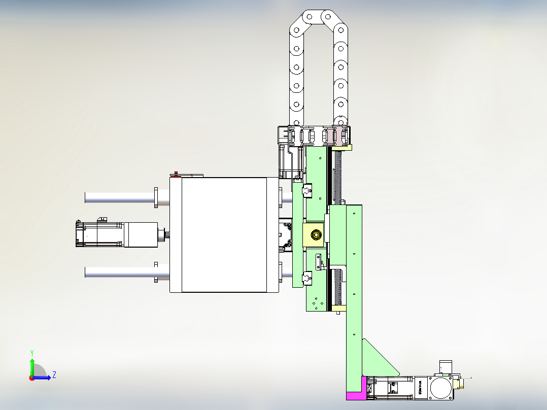 绕线机剪线组件左视图