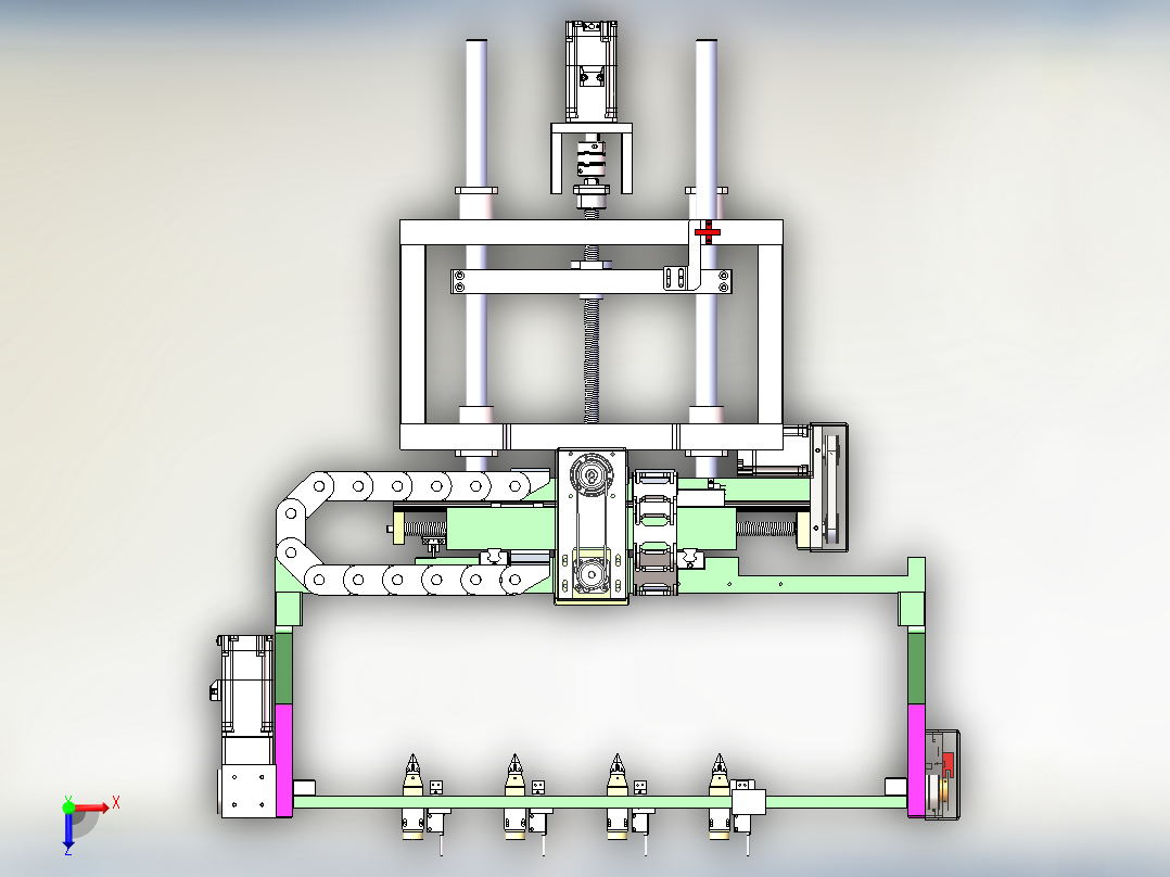 绕线机剪线组件俯视图