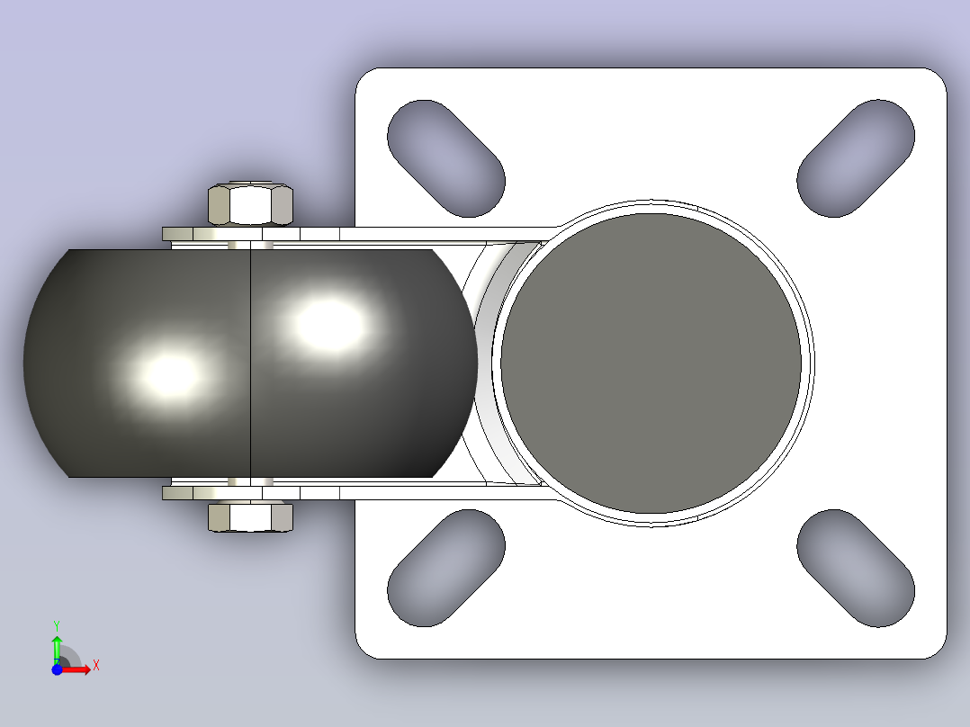 LE-FHL复合脚轮LE-FHL-2寸前视图