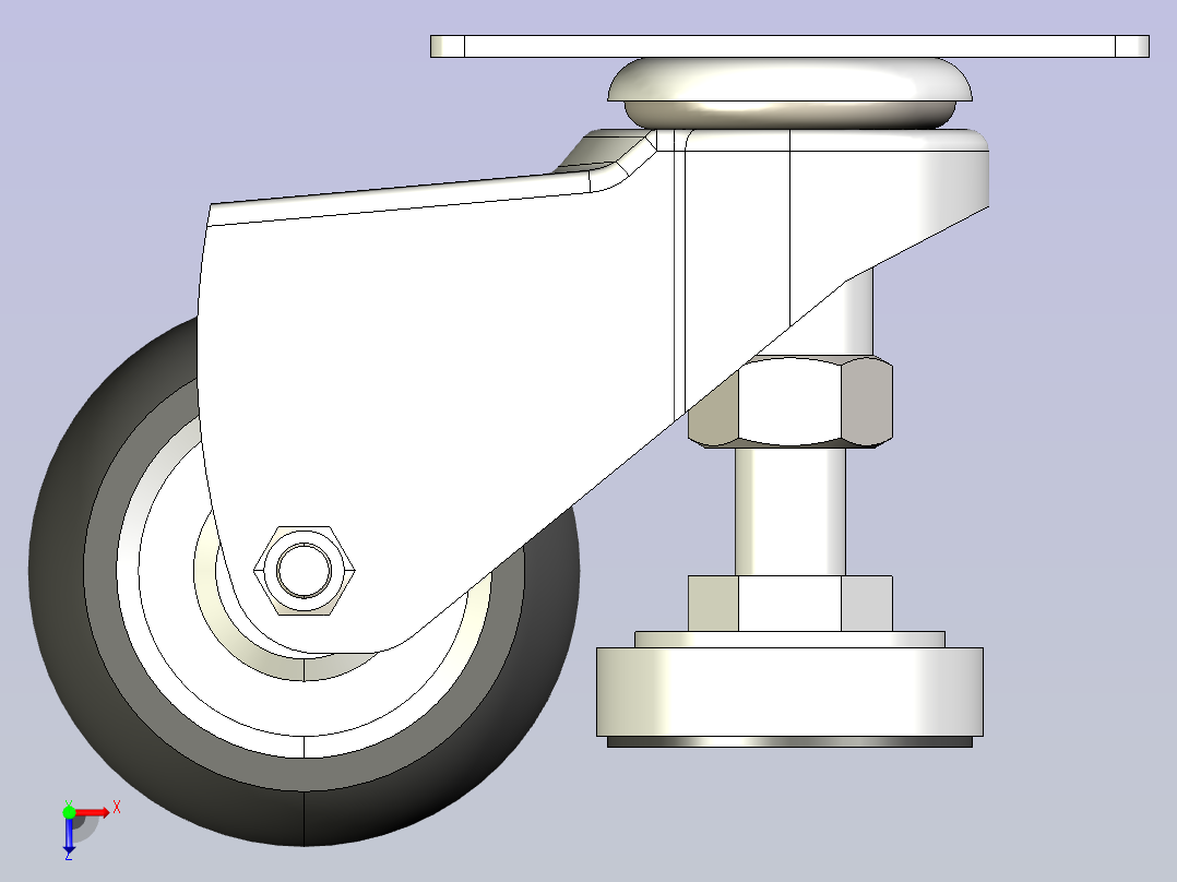 LE-FHL复合脚轮LE-FHL-2寸俯视图