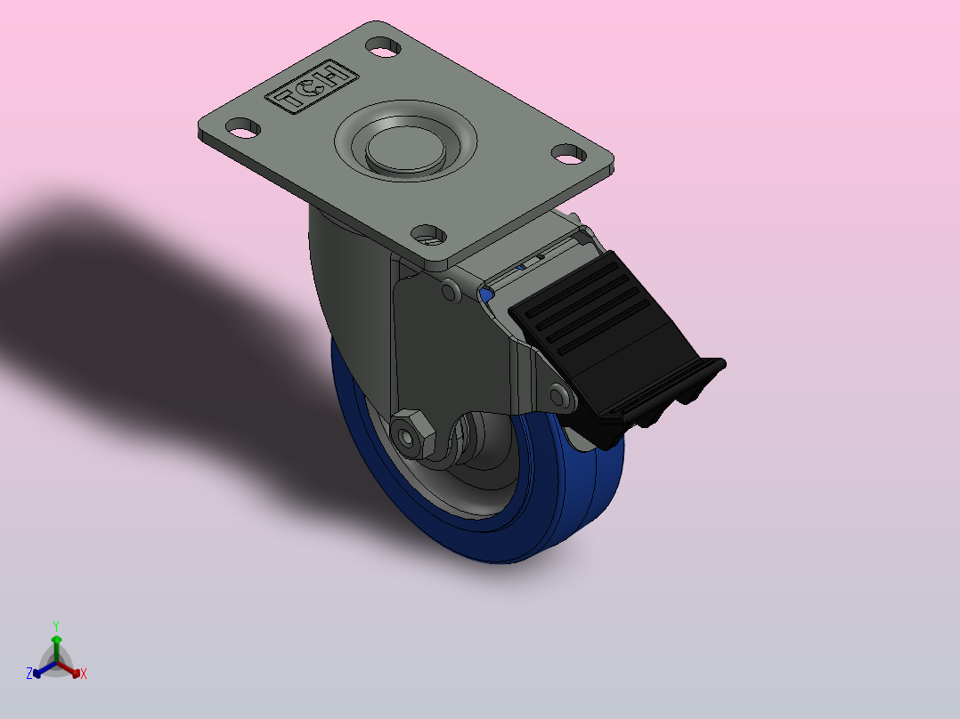 TCH-511-6484854脚轮正等轴测图