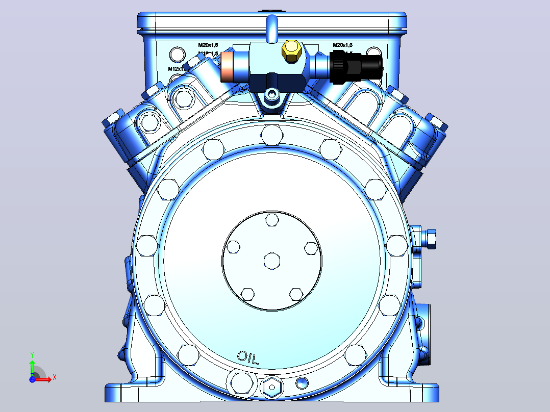 压缩机缸体Gea HG34前视图