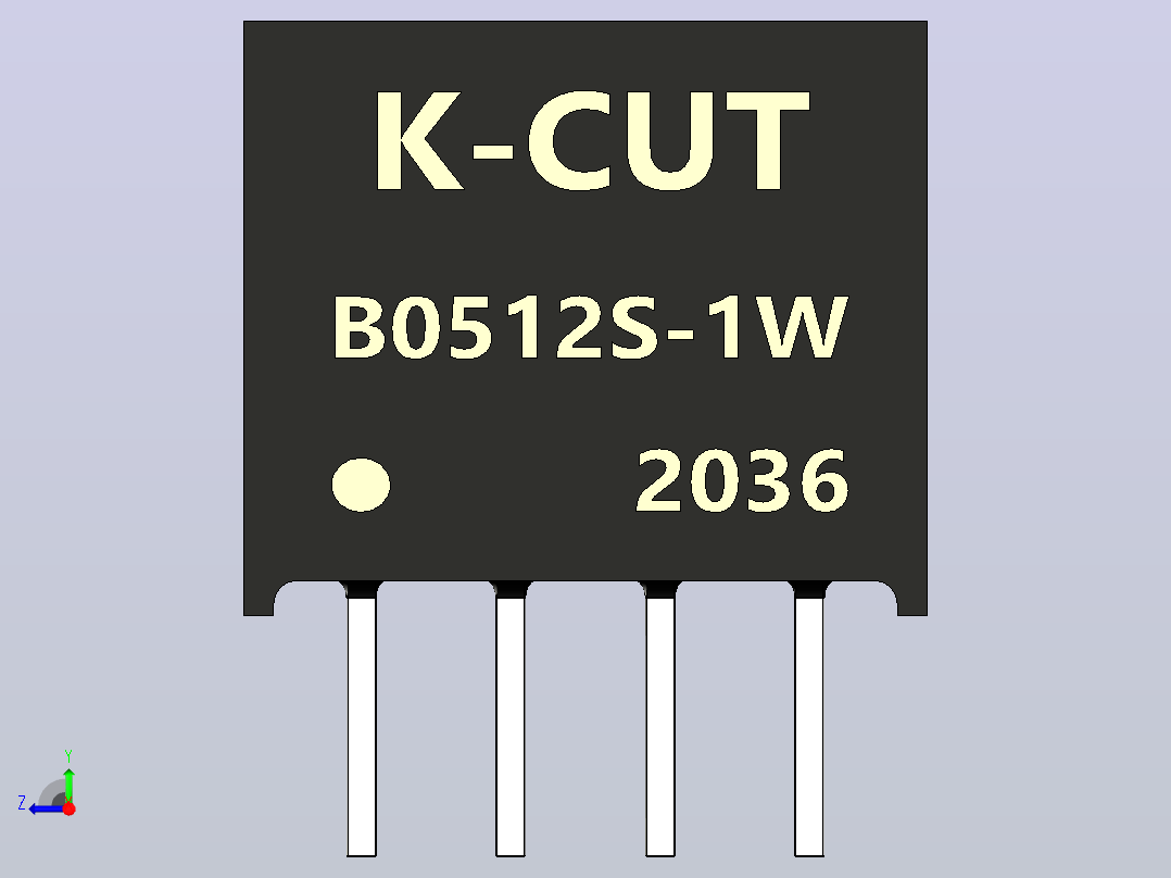 DC DC隔离电源模块B0512S-1W功率模块转换器右视图