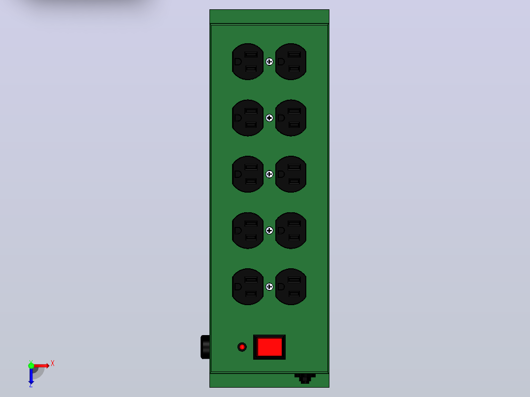 电源板插排俯视图