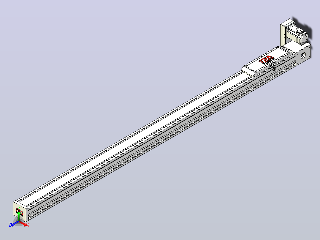 伺服电机集成皮带传动直线执行器TPA-OCB-120-224-L1950-RU-P75-N3主视图