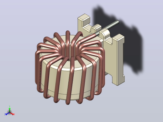 环形铁氧体“14.0x8.0x9.0”1个线圈正等轴测缩略图