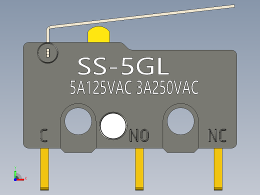 SS-5GL 超小型微动开关前视缩略图