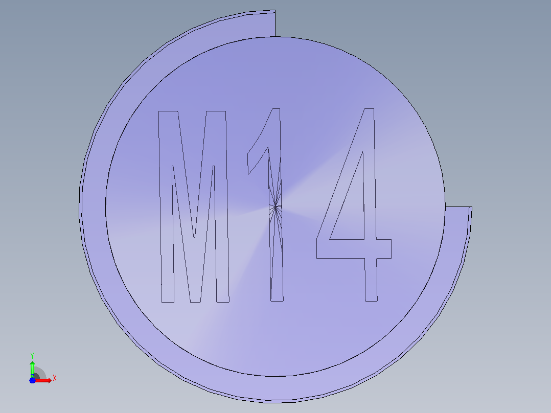 公制螺牙M14前视图