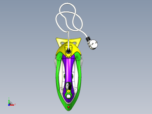 蒸汽熨斗的CATIA V5 r21模型前视缩略图