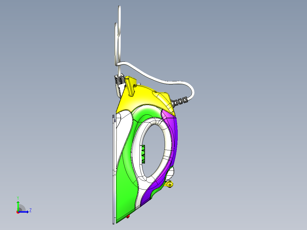 蒸汽熨斗的CATIA V5 r21模型左视图