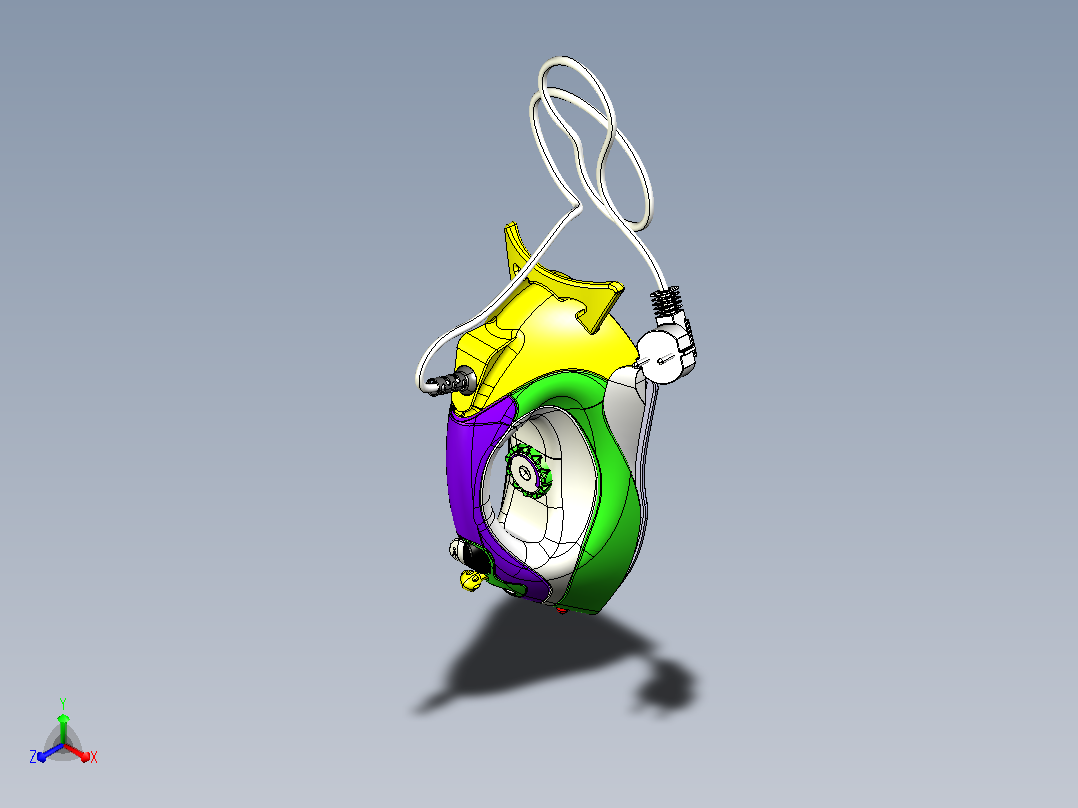 蒸汽熨斗的CATIA V5 r21模型正等轴测图