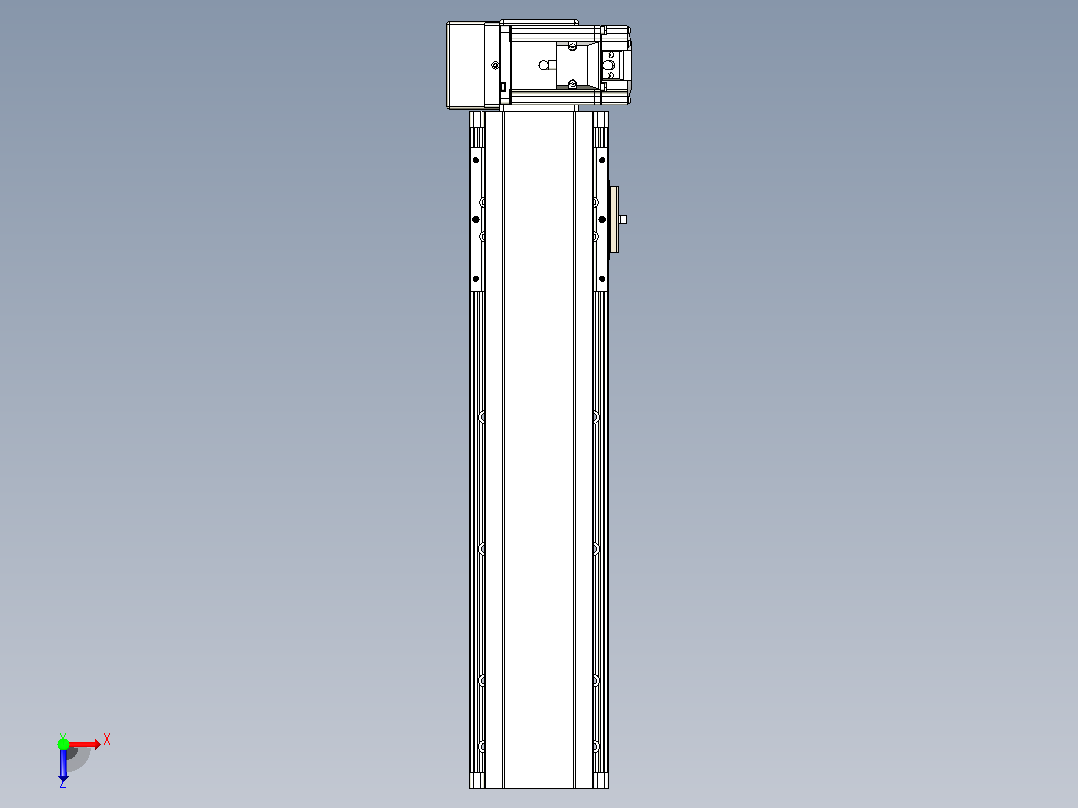 皮带直线轴半封闭可选导轨TPA-HNB-105D-90-L300-RU-C-P20-N3俯视图