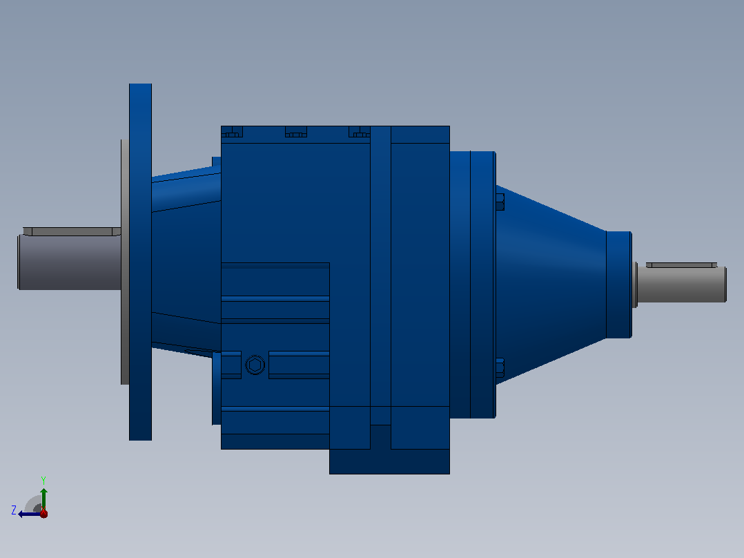 RFS37法兰轴伸式斜齿轮减速机RFS37-3.37-M1-Φ160右视图
