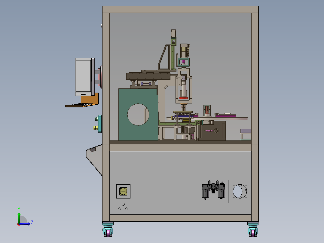 自动化手机标牌组装机sw17可编辑左视图