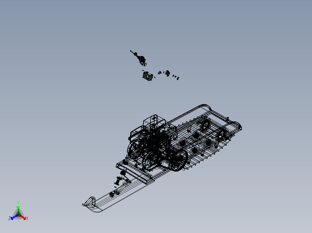 Mini Snow Bike雪地摩托车3D图纸 STP格式主视图