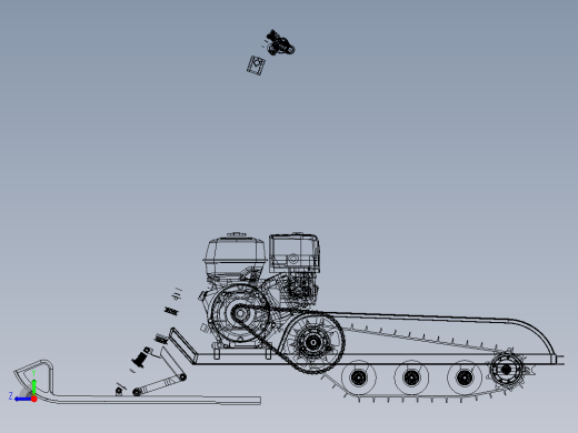 Mini Snow Bike雪地摩托车3D图纸 STP格式右视缩略图