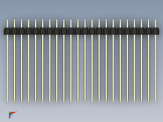 彩色公头100mil（2.54mm）系列-DS1021_black_3x22p_100mil_Type43_rev1.0俯视缩略图