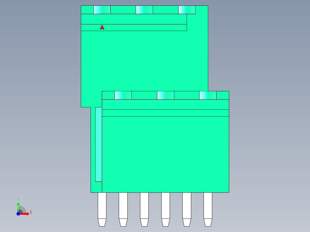 DEGSON 2EDG 系列 5.0mm 可插拔接线端子组-2EDGVT-5.0-06P-14-00AH前视图