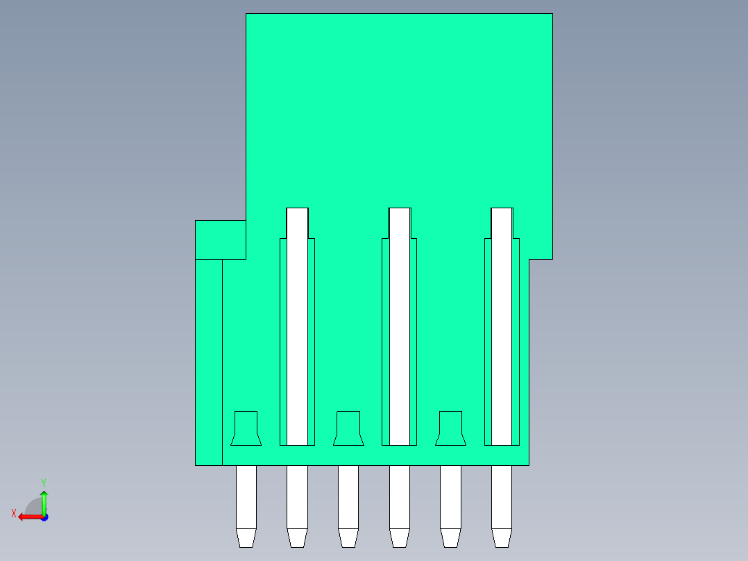 DEGSON 2EDG 系列 5.0mm 可插拔接线端子组-2EDGVT-5.0-06P-14-00AH后视图