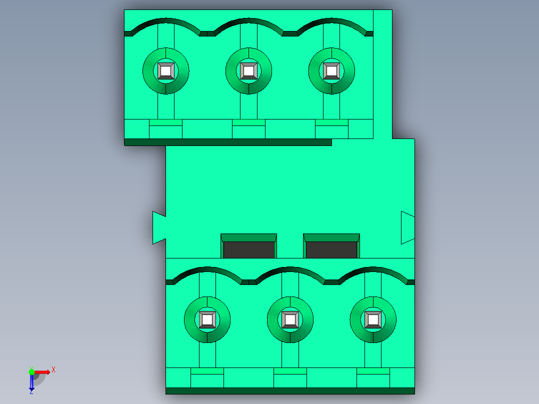 DEGSON 2EDG 系列 5.0mm 可插拔接线端子组-2EDGVT-5.0-06P-14-00AH俯视图