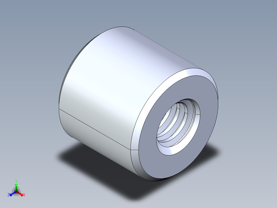 公制梯形螺母-TR10x2x22x20.STEP主视图